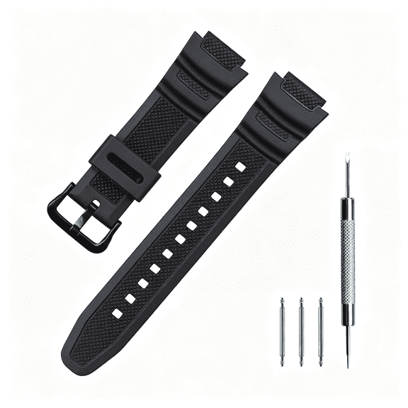 DESIGNICE Men'S Resin Replacement Watch Band for Ae-1000W Ae-1200 Ae-1300 Aeq-110W Aq-S800W Mrw-200H Sgw-300H Sgw-400H W-216H W-218H Waterproof Watch Strap