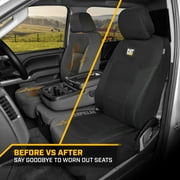 CAT MeshFlex Front Car Seat Covers for Truck SUV Van, Set of 2 Airbag Compatible, Durable Mesh Universal Auto Protectors, Black