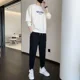 thumbnail image 2 of Conjunto de camiseta y pantalones de jogging para hombre, ropa gris para hombre, sudadera, chándal, trajes deportivos con alfabeto, moda, conjunto elegante de 2 piezas, XL, 2 of 5