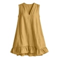 thumbnail image 5 of Shihyeh Womens Swimsuit Cover Up Shirt Ruffle Short Sleeve Bathing Suit Coverups V Neck Flowy Ruffled Beach Bikini Dress, 5 of 8