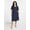 Reg Dot Dark Navy, variant on Women's Plus Size Midi Wrap Dress with Elbow Sleeves, Sizes 0X-5X