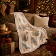 thumbnail image 3 of Southwestern Desert Arch Cactus Art, Peaceful Mountain Lake Scene, Warm Flannel Blanket for Cabin and Lodge with Detailed Artwork, Outdoor Lovers Camping Gift, Artistic Home Decor, 3 of 9