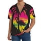 thumbnail image 1 of Fotbe Flamingo And Palm Trees At Sunset Camisa Estampada de Manga Corta para Hombre, Casual de Verano, Estilo Playero, Sin Arrugas-Medium, 1 of 5