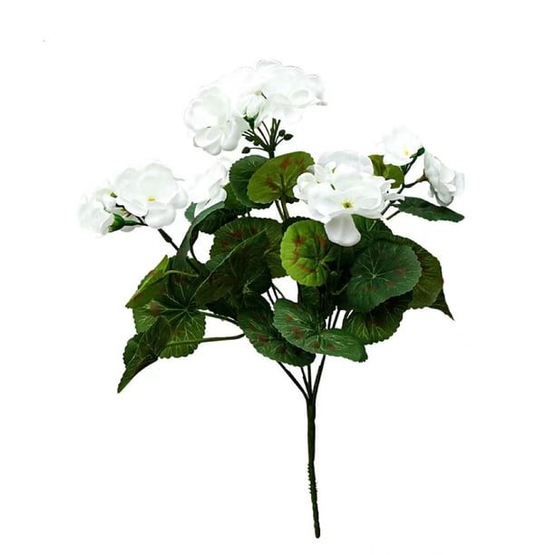 Plantas Jardín Arbusto Geranio Artificial Flores Geranios Artificiales 2 Piezas 12.6 Pulgadas A Los Rayos UV No Tejido Requiere Mantenimiento para Patio Jarrón Mesa Interior Floral Del Rojo