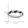 thumbnail image 2 of Black Enamel Band Ring in Polished Sterling Silver, 2 of 4
