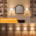 thumbnail image 6 of LUTEC Gold Cordless Rechargeable Lamp Sets of 2, Battery Operated LED Dimmable Touch Lamp, Fabric Shade, 6 of 8