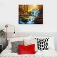thumbnail image 4 of ARISTURING Autumn Waterfall Large Stretched Canvas Wall Art For Living Room Bedroom Home Decoration,Mordern Forest River Print Picture Painting Decor Giclee Artwork,Gallery Wrapped Gift,20x16 inch, 4 of 4