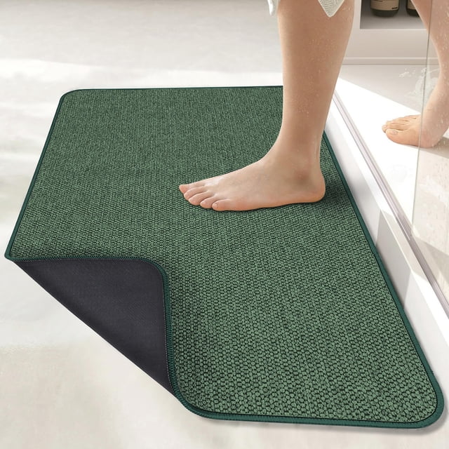 Alfombra de baño Bosap ultrafina de goma verde 50 x 80 cm