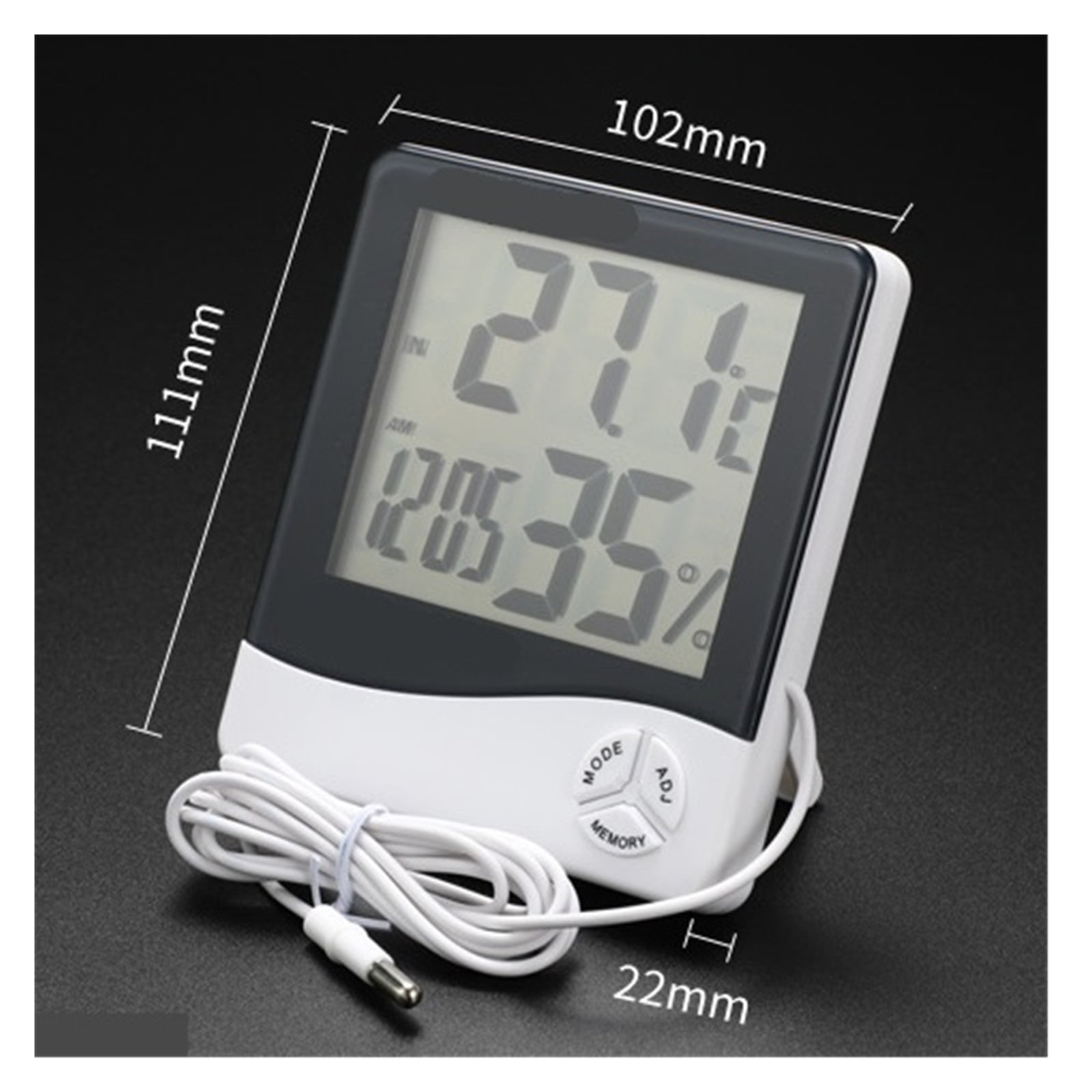 LCD Digital Thermometer Hygrometer 1/2 Indoor Outdoor Temperature Humidity Meter ,Simple Operation