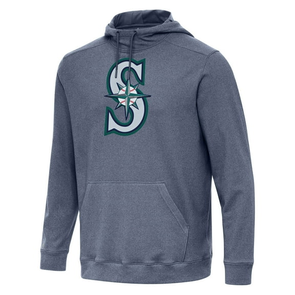 Men's Antigua Heather Navy Seattle Mariners Cloud Pullover Hoodie