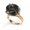Gold-Tourmaline, variant on Natural Stone Irregular Crystal Quartz Fluorite Wire Wrap Ring Healing Resizable-Gold-Citrine