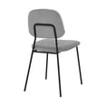 thumbnail image 4 of Metal Dining Chair with Velvet Upholstery, Set of 2, Black and Gray, 4 of 5