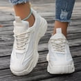 thumbnail image 5 of AUDeals Women Chunky Platform Sneakers, Colorblock Casual Shoes, Breathable Walking Shoes with Glitter Detail (White, 8), 5 of 9