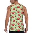 thumbnail image 3 of Easygdp Strawberry Floral Men's Tank Top, Sleeveless Muscle T Shirts, Breathable, Quick-Dry, Loose for Gym, Running, Fitness - 4X-Large, 3 of 9