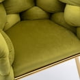 thumbnail image 4 of Luxury Accent chair Set of 2, Modern Simple Chair with Metal Legs and Velvet Fabric, Leisure Back with Simple and Smooth Lines, Lazy Single Sofa for Living Room, Bedroom, Home, Office, Olive Green, 4 of 9