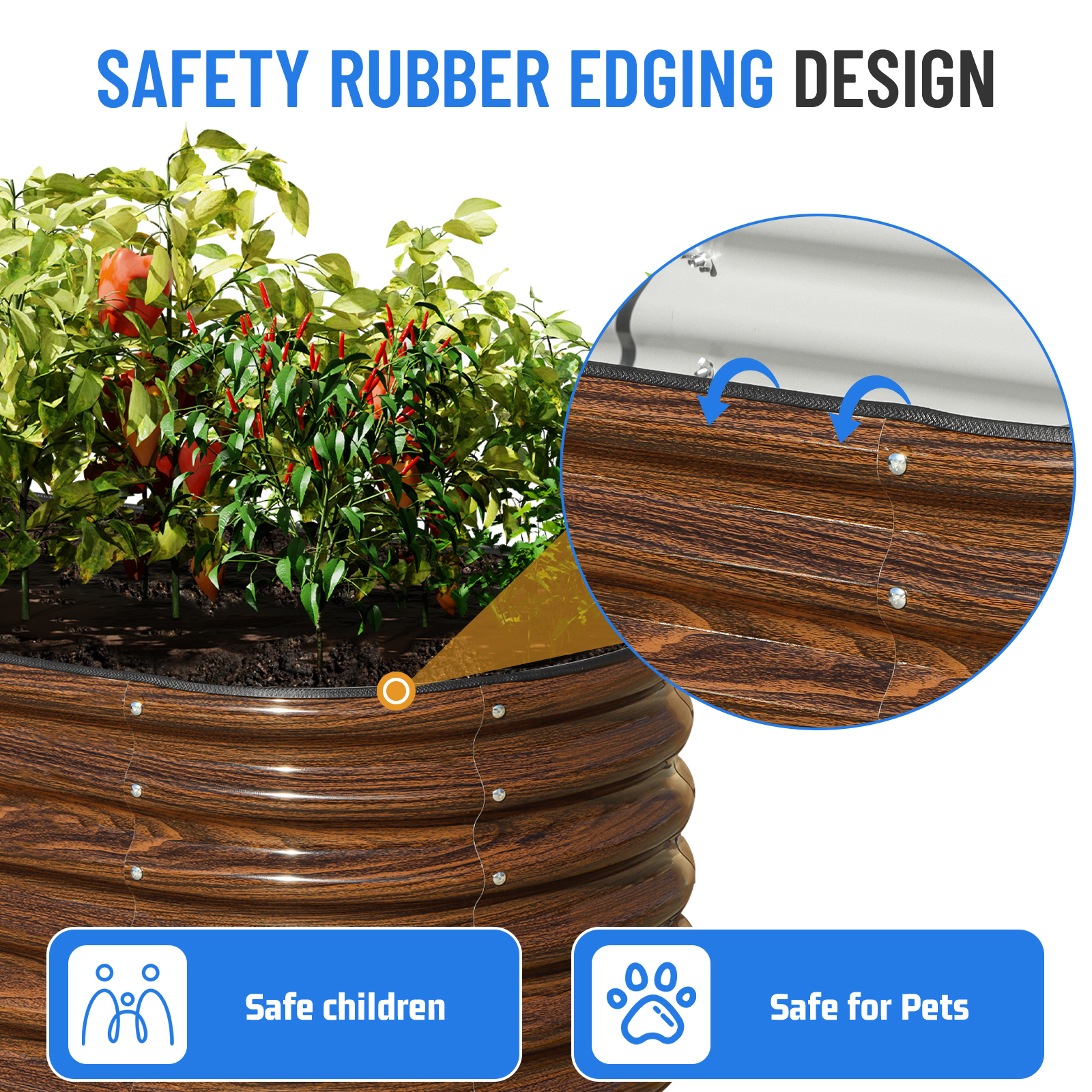 SnugNiture 2-Pack Raised Garden Bed 4x2x1.5 Ft Brown photo 6