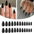 thumbnail image 2 of ZOUBAOQ 7-Day Wear Press On Nails - Black Matte Fake Nails Glue Included, 3-Step Easy Application For, 2 of 8
