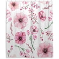 thumbnail image 2 of Pink Flowers and Berries Shower Curtain Waterproof Bathroom Fabric Shower Curtain Set with Hooks, 60x72 inches Home Decor, 2 of 6