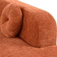 thumbnail image 6 of 122'' Large Curved Sectional Sofa with High-Resilience Foam, Polyester Upholstery and 3 Decorative Pillows for Contemporary Living Room, Orange, 6 of 9