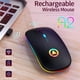 thumbnail image 2 of Matsuzay Ratón óptico inalámbrico de 2,4 GHz, recargable por USB, ajustable, silencioso, RGB, inalámbrico, con retroiluminación, accesorios Electrónica Negro, 2 of 6