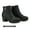 Outer Zipper-BLACK/PU, variant on BURUDANI Women's Fashion Low Heel Chunky Ankle Boots Winter Casual Party Boots Z0EY-2 BLACK/PU Size 7.5