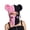 Pink black, variant on Halloween Funny Knit Hat Beanies Warm Full Face Cover Bear Ears Balaclava Hat