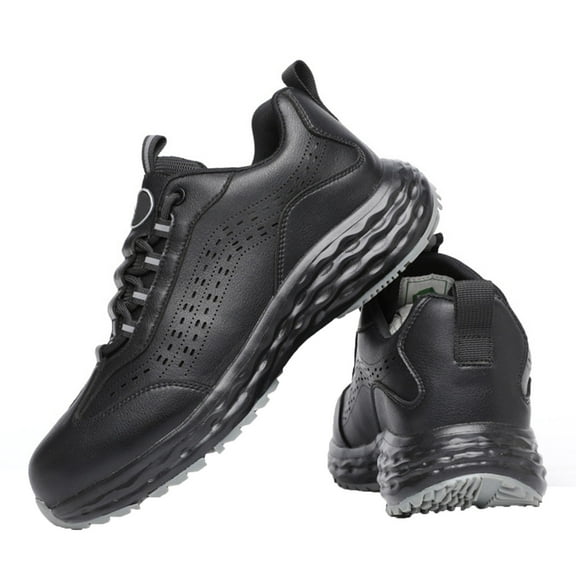 Safety Trainers Men Women Safety Shoes Steel Toe Cap Trainers Lightweight Non Slip Work Shoes Breathable Work Trainers Black