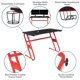 Gaming Desk with Cup Holder/Headphone Hook/Removable Mousepad Top & Reclining Back/Arms Gaming Chair with Footrest