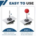 thumbnail image 5 of 6 Set Arcade Game Joystick Extender, 9mm Shaft Extender Controller Rod Screw with Dust Cover Washer for Classic Fighting Machine, Silver, 5 of 5