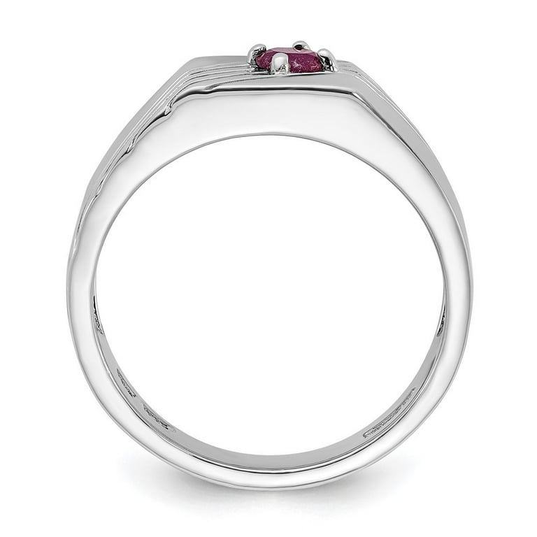 Sterling Silver African Ruby Signet Men's Ring Sterling Silver African Ruby Signet Men's Ring