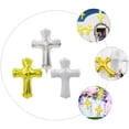 thumbnail image 3 of Aluminum Foil Balloon for Decor Cross Shape White Silver Gold 3Pcs Party Prop, 3 of 9