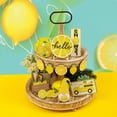 thumbnail image 6 of piaybook Tiered Tray Decor Border New Fruit Lemon Theme Layered Tray Decoration Restaurant Desktop Wooden Crafts Decoration for Bathroom Kitchen Coffee Table,Black, 6 of 6