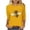 ி178-Yellow, variant on Women's Bee Print Loose Casual Round Neck 3/4 Sleeve T-Shirt Top - Relaxed Graphic Tee with Nature Motif for Everyday Wear