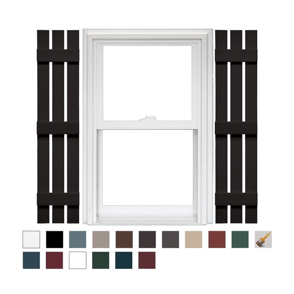 Mid America 3 Board and Batten Spaced Vinyl Shutters 12 Inch Width (1 Pair) In Stock Now