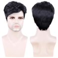 thumbnail image 3 of Fashion Men Natural Short Black Straight Hair Full Wigs, 3 of 5