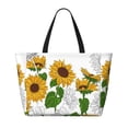 thumbnail image 2 of Sigee Plump Sunflower And Sketch Print Extra Large Waterproof Beach Travel Bag with Zipper - Durable and Versatile for Vacation, Gym, and Daily Use, 2 of 7