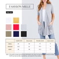 thumbnail image 2 of FashionMille Women Basic Casual Soft Jersey Elbow Sleeve Open Front Midi Cardigan w/Pockets, 2 of 5