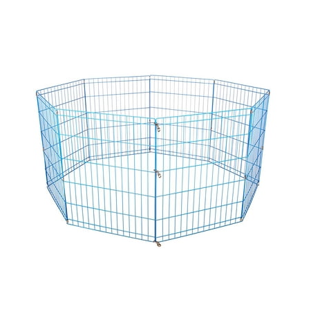30 Tall Dog Blue Playpen Crate Fence Pet Kennel Play Pen Exercise Cage -8