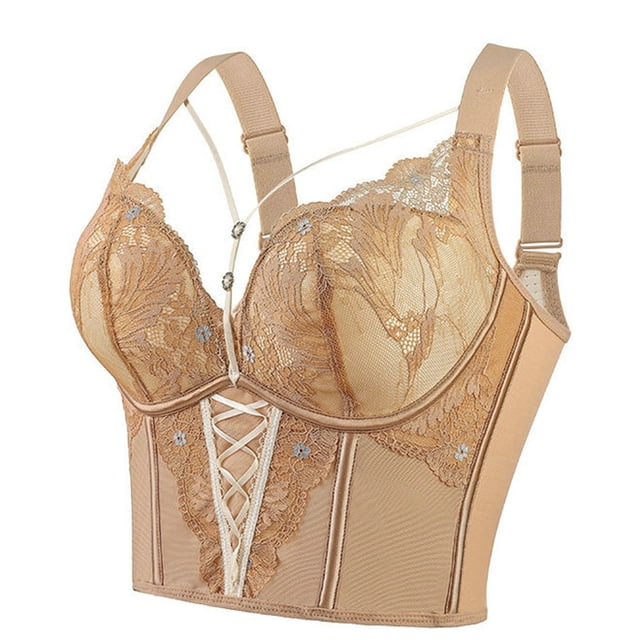 Lace Design Shapewear Bra for Everyday Comfort with Wide Band Support and Enhanced Lift Smooth Side Support Push Up Plus Thick Cup