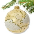 thumbnail image 2 of Celestial Clouds Blown Glass Ornament - European Mouth-Blown Glass Ball Dreamy Moon and Stars, 2 of 4