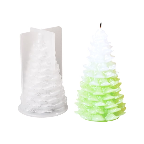Fiudx Molde para Vela de Árbol de Navidad, Diseño de Yeso para Aromaterapia, Desmoldeo Suave, Textura Transparente, Decoración de Mesa, Regalo para Pascua, Navidad y San Valentín, Juego de 1 Pieza.
