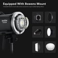 thumbnail image 2 of Godox MS200V Compact Studio Strobe Flash Light, 200ws GN53 5600K Bowens Mount Monolight, 2.4G Wireless X System, 10W LED Modeling Lamp, for Wedding Po, 2 of 7