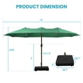 thumbnail image 4 of Aoodor 15ft Large Patio Umbrella with Base Stand, Outdoor Double-Sided Rectangle Umbrella - Green, 4 of 9