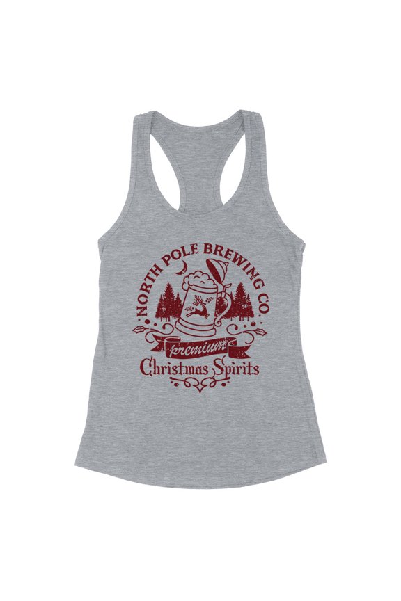 North Pole Brewing Co Tank Top Fitted Racerback Women's Medium Heather Grey