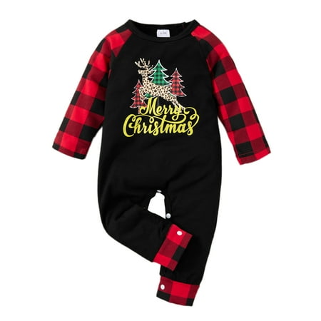 

SYNPOS Newborn Baby Boy Girl Classical Plaid Christmas Jumpsuit One-piece Romper