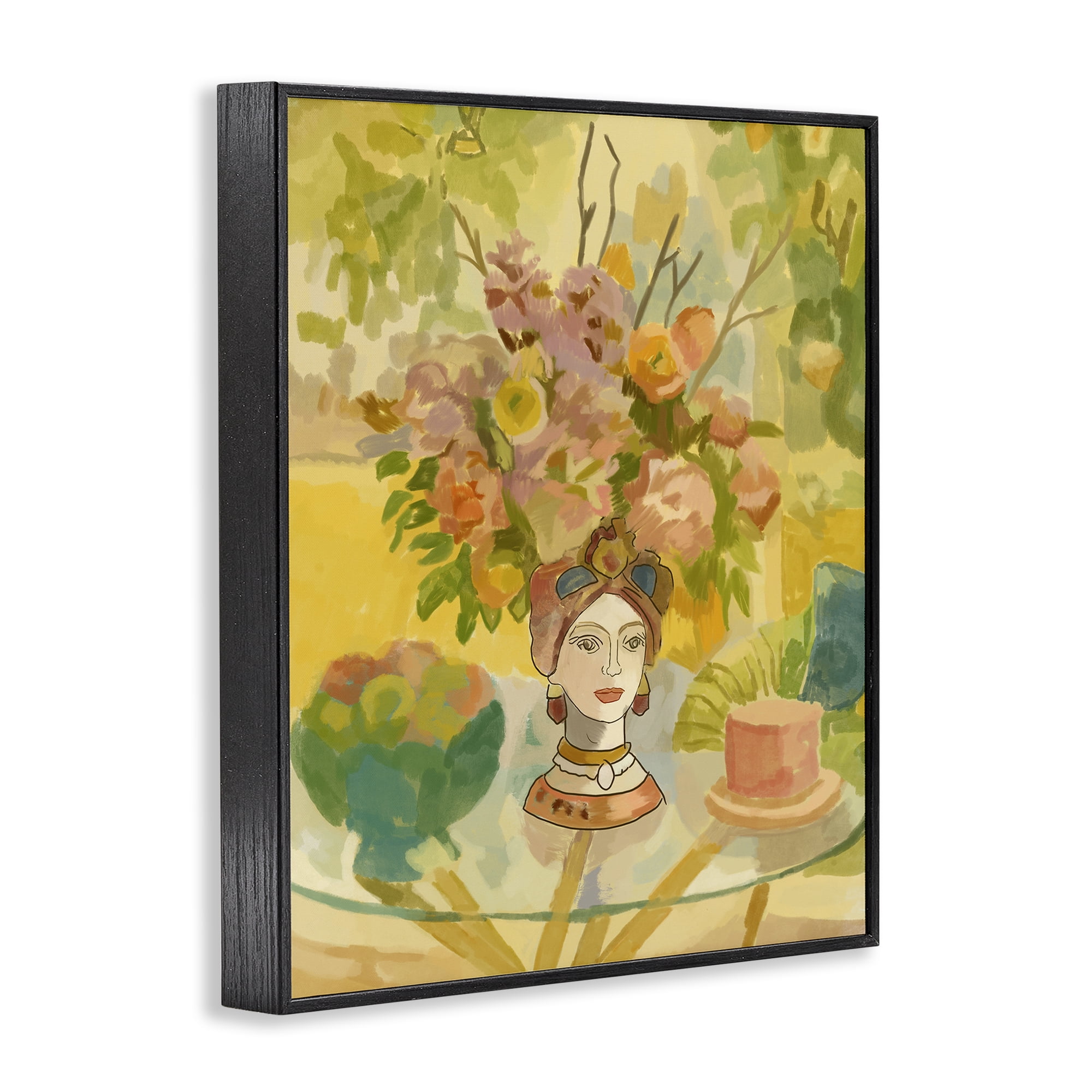 Stupell Industries Flower Head Vase Black Framed Giclee Art, design by Amelia Noyes