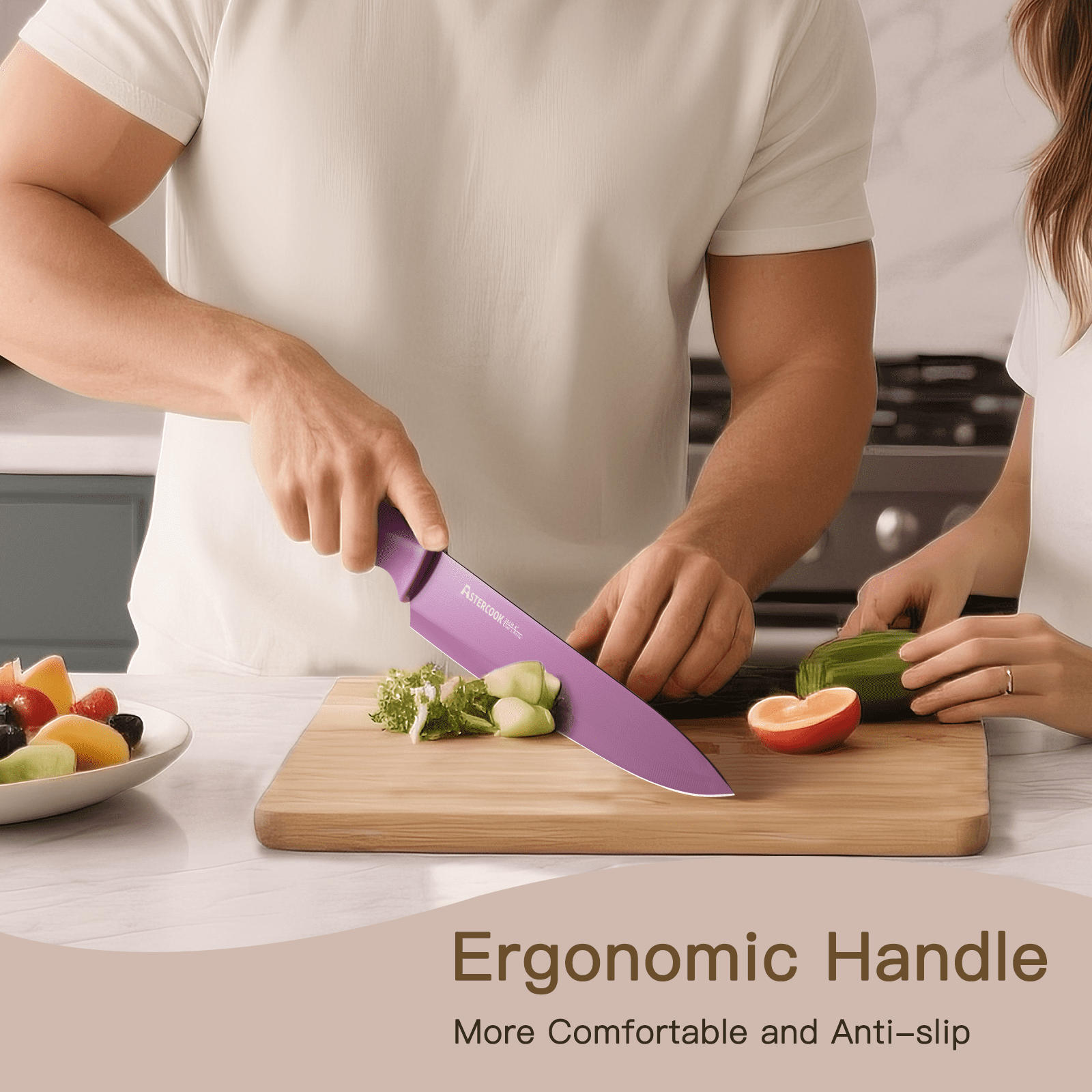 Astercook Flower Kitchen Knife Set, 6PCS German High Carbon
