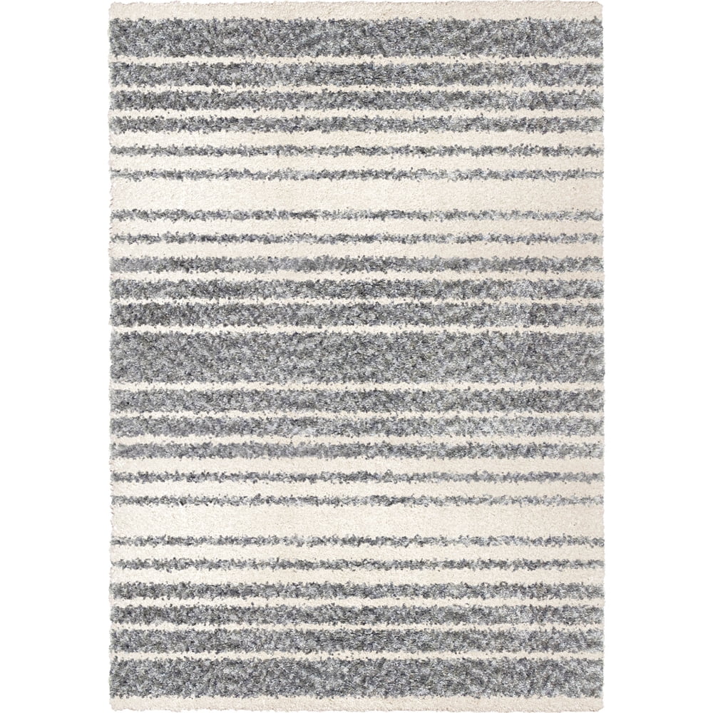 Orian Cotton Tail Area Rugs JA13 Shag & Flokati Grey Banded Rows