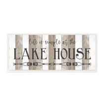 Stupell Industries Life's Simple At Lake House Sign Rustic Pattern, 17 ...