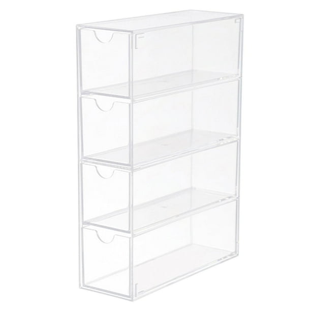 Organizador de Maquillaje 4 Cajones Caja de Almacenamiento de Acrílico para Inicio Lápiz Labial